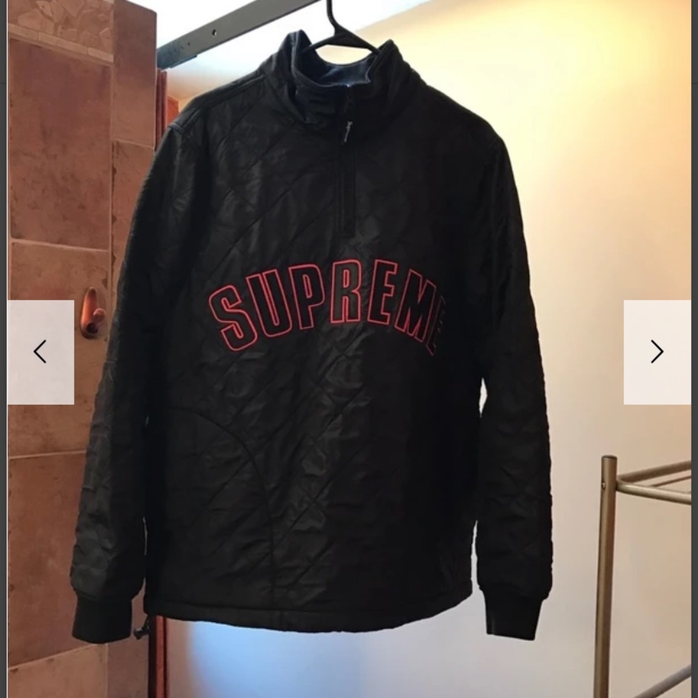 Supreme Arc Logo Half Zip Pullover Jacket Box Logo